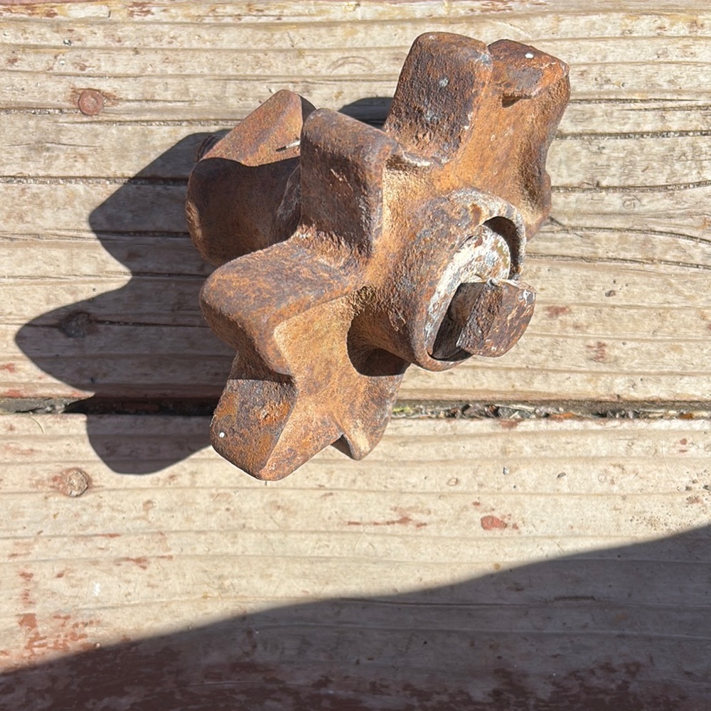 Rustic Brown Metal Gear Sculpture